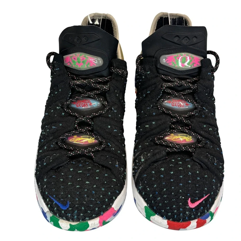 Nike LeBron 18 GS Play for the Future‎ Black Multi 3.5Y Youth Basketball Shoes